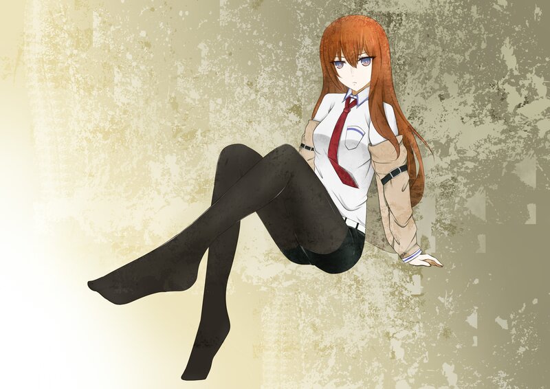 Anime Girl in School Uniform — Brown, Neutral, School Uniform, Tights