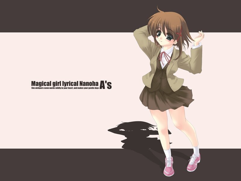 Anime Girl in School Uniform — Brown, Playful, School Uniform, Shadow