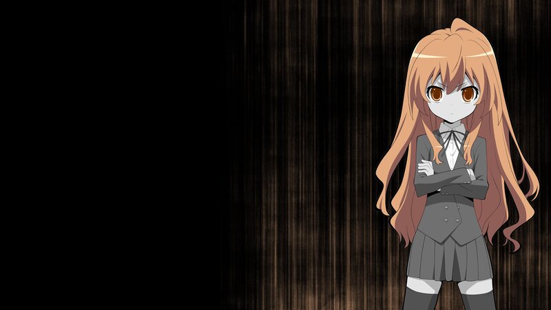 Anime Girl in School Uniform — Brown, Serious
