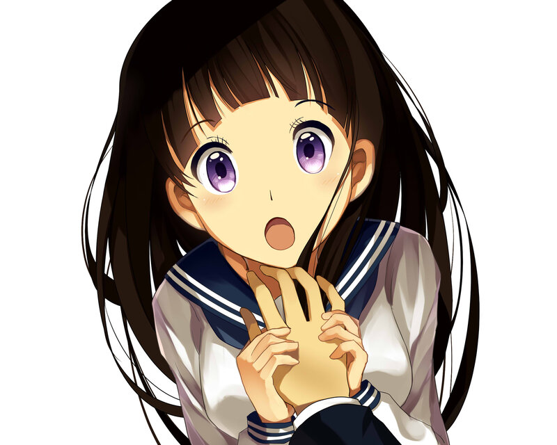 Anime Girl in School Uniform — Brown, Surprised
