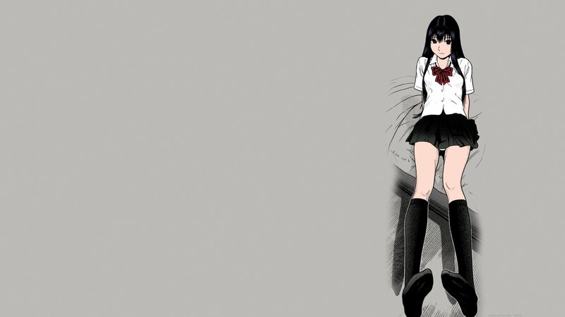 Anime Girl in School Uniform — Gray, Neutral, Manga, School Uniform