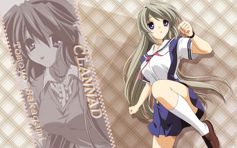 Anime Girl in School Uniform — Gray, Playful