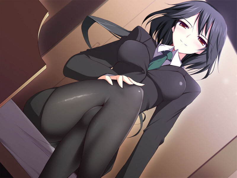 Anime Girl in School Uniform — Gray, Seductive