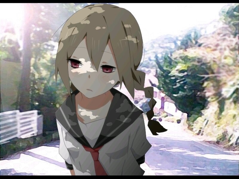 Anime Girl in School Uniform — Gray