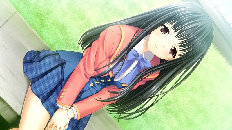 Anime Girl in School Uniform — Green, Calm, Afternoon