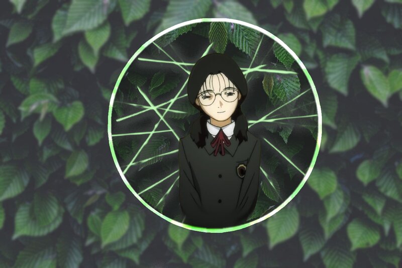 Anime Girl in School Uniform — Green, Calm, Glasses