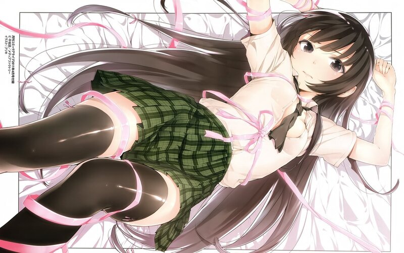 Anime Girl in School Uniform — Green, Calm, Manga