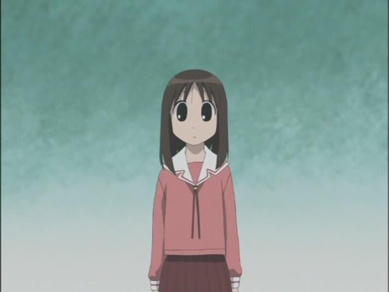 Anime Girl in School Uniform — Green, Neutral, School Uniform, Brown Hair