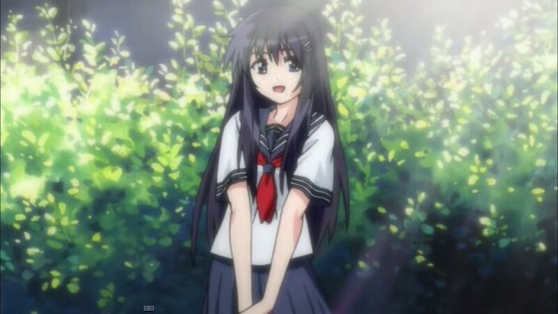 Anime Girl in School Uniform — Green, Serene, Afternoon, School Uniform