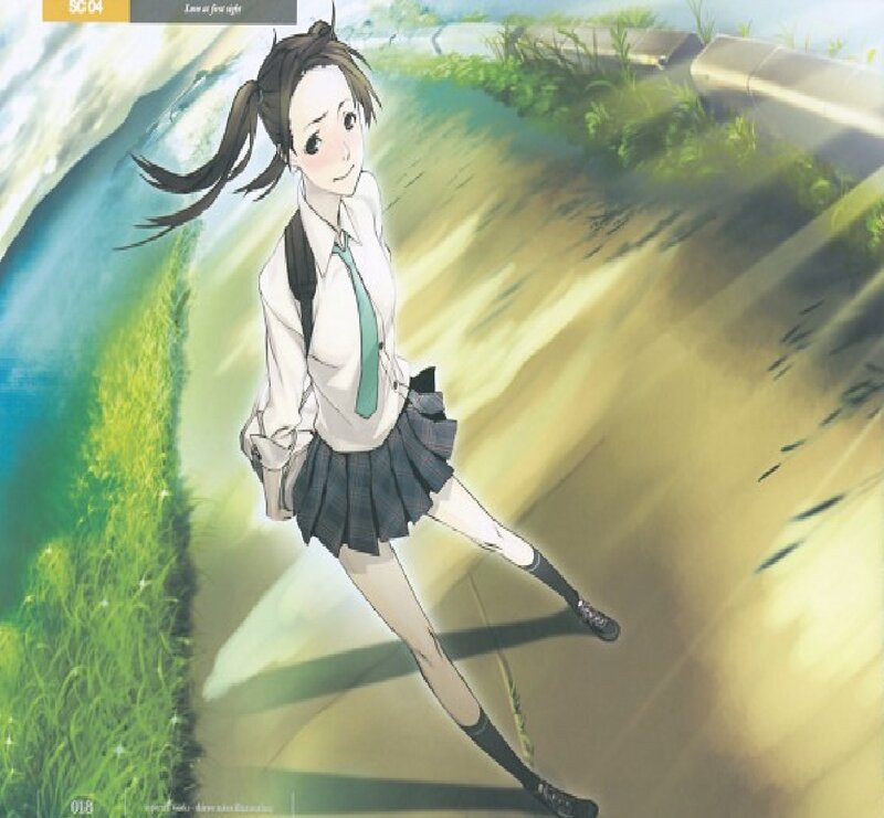 Anime Girl in School Uniform — Green