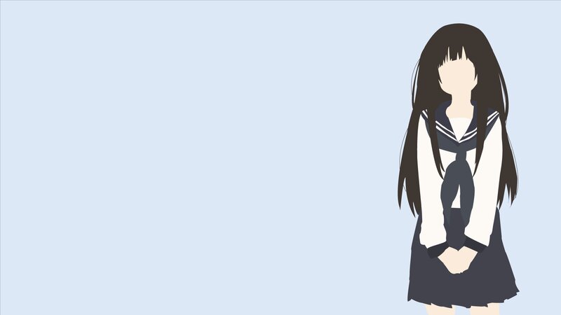 Anime Girl in School Uniform — Light Blue, Neutral