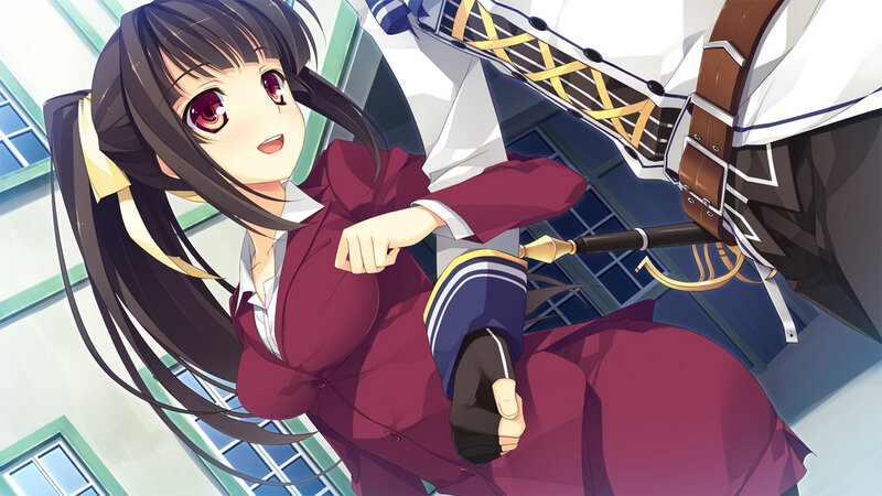 Anime Girl in School Uniform — Maroon