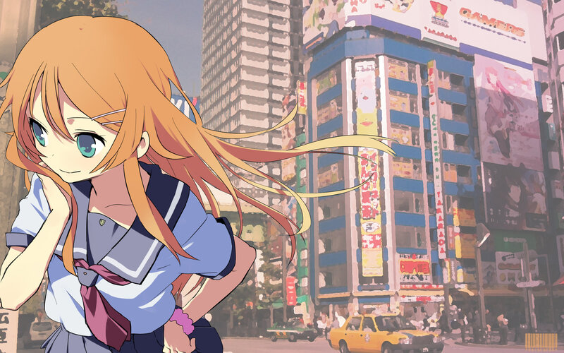 Anime Girl in School Uniform — Orange, Calm, Afternoon