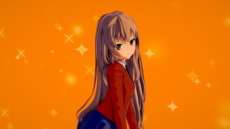 Anime Girl in School Uniform — Orange, Dramatic, 3d Render