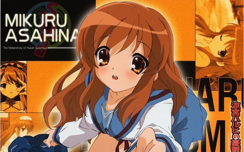 Anime Girl in School Uniform — Orange, Dramatic, School Uniform, Brown Hair