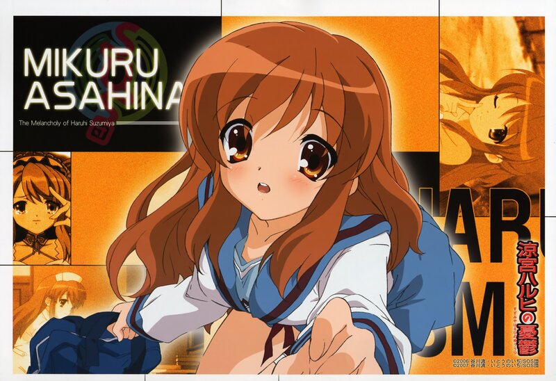 Anime Girl in School Uniform — Orange, Dramatic, School Uniform, Text