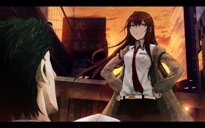 Anime Girl in School Uniform — Orange, Dramatic, Sunset, Anime Character