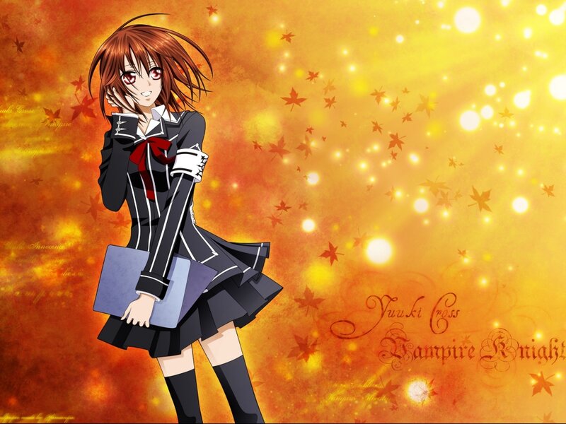Anime Girl in School Uniform — Orange, Warm