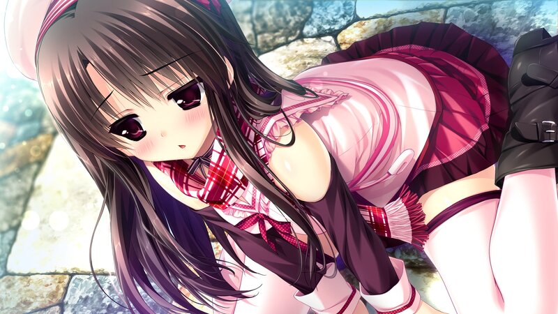 Anime Girl in School Uniform — Pink, Calm, Afternoon, School Uniform