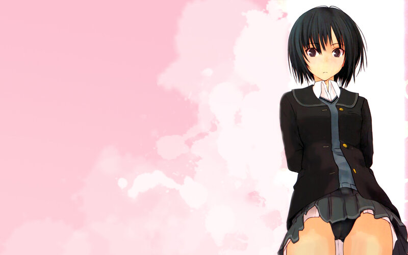 Anime Girl in School Uniform — Pink, Calm