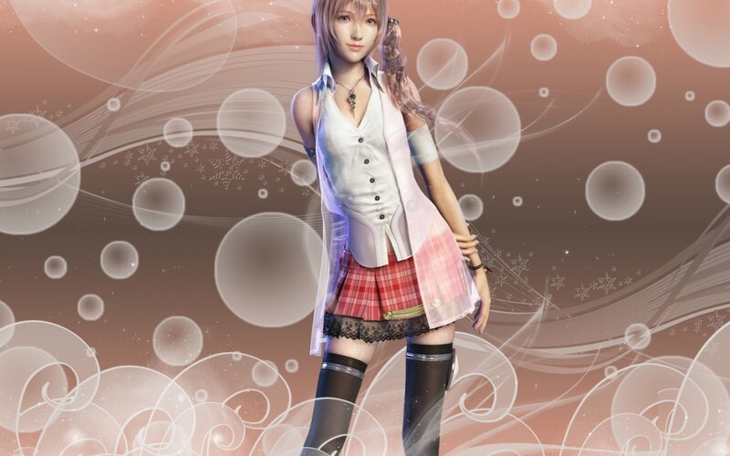Anime Girl in School Uniform — Pink, Dreamy, 3d Render