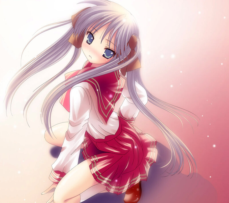 Anime Girl in School Uniform — Pink, Dreamy, School Uniform