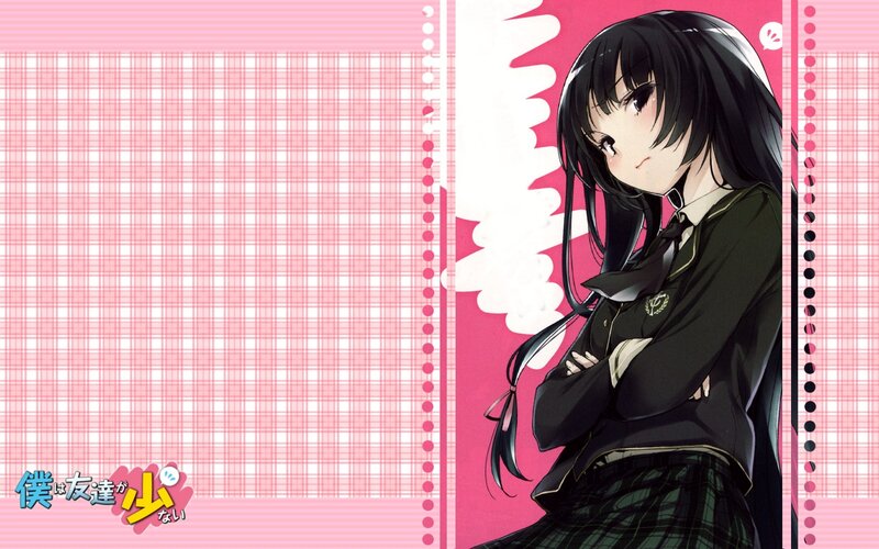 Anime Girl in School Uniform — Pink, Neutral