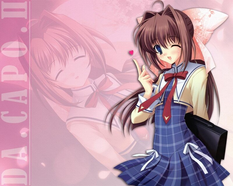 Anime Girl in School Uniform — Pink, Playful, School Uniform, Heart