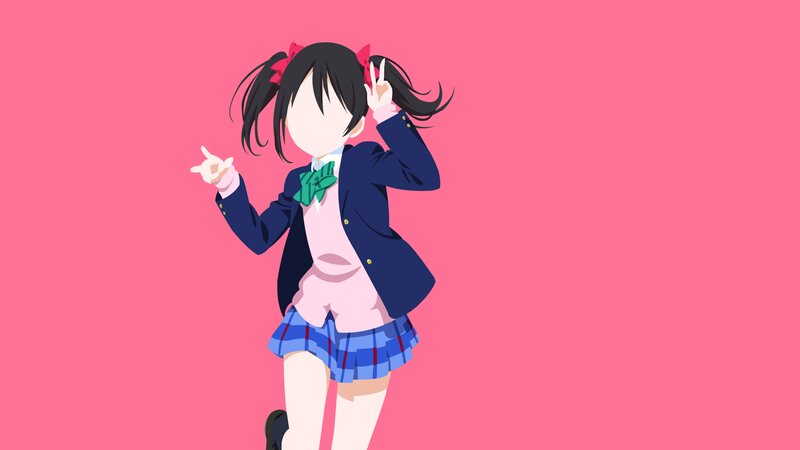 Anime Girl in School Uniform — Pink, Playful, School Uniform, Pigtails