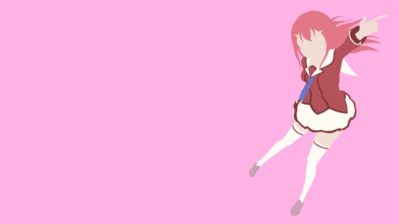 Anime Girl in School Uniform — Pink, Playful, School Uniform, Pink Hair
