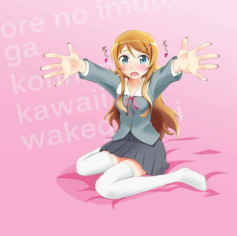 Anime Girl in School Uniform — Pink, Playful, School Uniform, White Socks