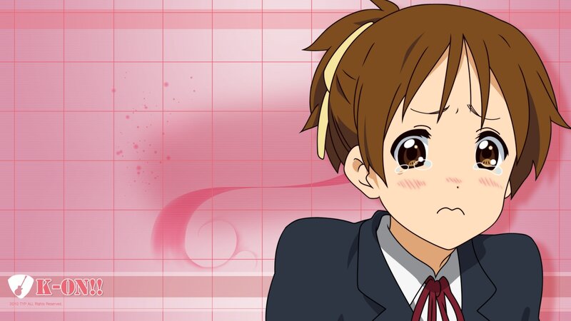 Anime Girl in School Uniform — Pink, Sad