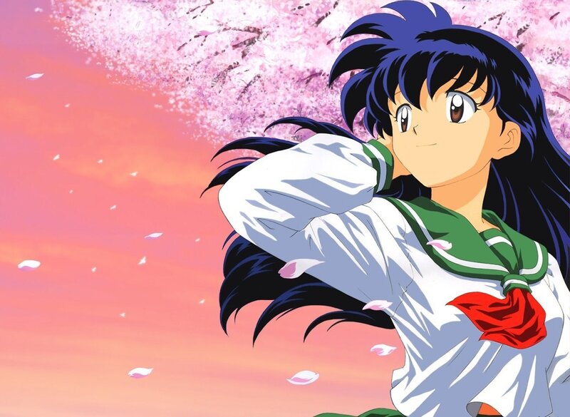 Anime Girl in School Uniform — Pink, Serene, Spring, Cherry Blossoms, Sakura