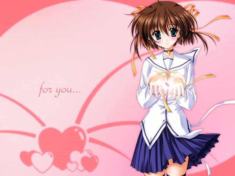 Anime Girl in School Uniform — Pink, Sweet, Romantic