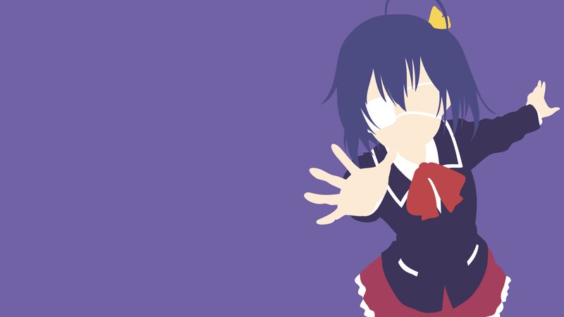 Anime Girl in School Uniform — Purple, Calm, Minimalist