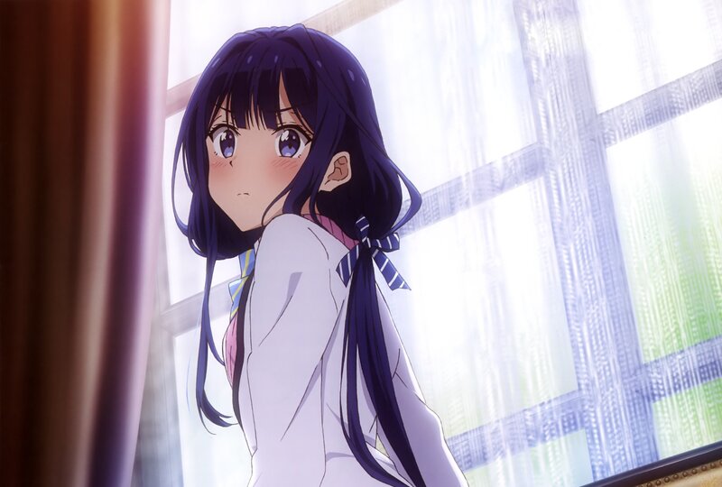 Anime Girl in School Uniform — Purple, Calm, Morning, School Uniform