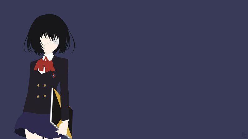 Anime Girl in School Uniform — Purple, Calm, School Uniform, Book