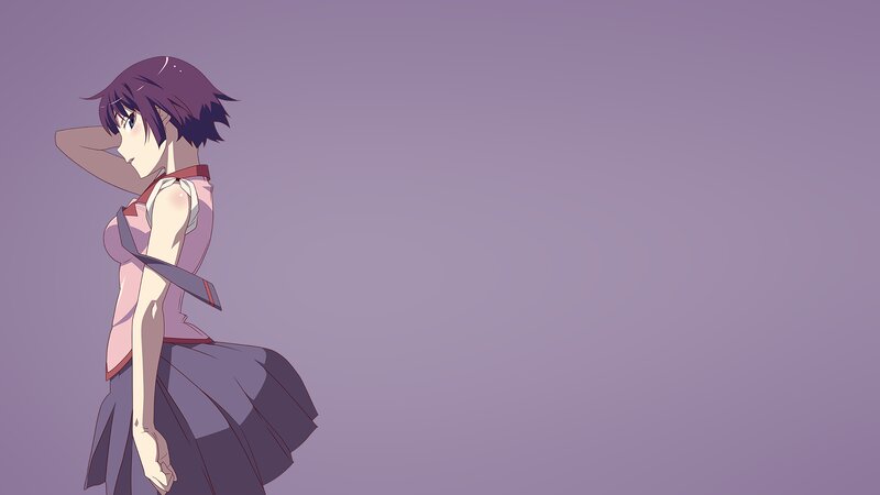 Anime Girl in School Uniform — Purple, Calm, School Uniform, Purple Hair, Skirt