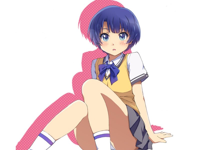 Anime Girl in School Uniform — Purple, Calm, School Uniform
