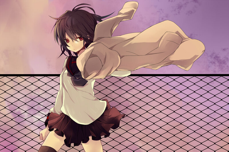 Anime Girl in School Uniform — Purple, Dramatic, School Uniform