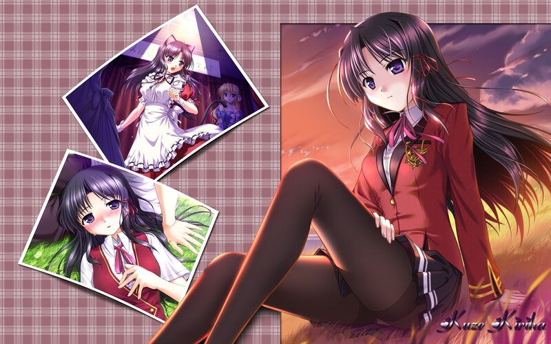 Anime Girl in School Uniform — Purple, Dramatic, Sunset, Digital Art, School Uniform, Photos