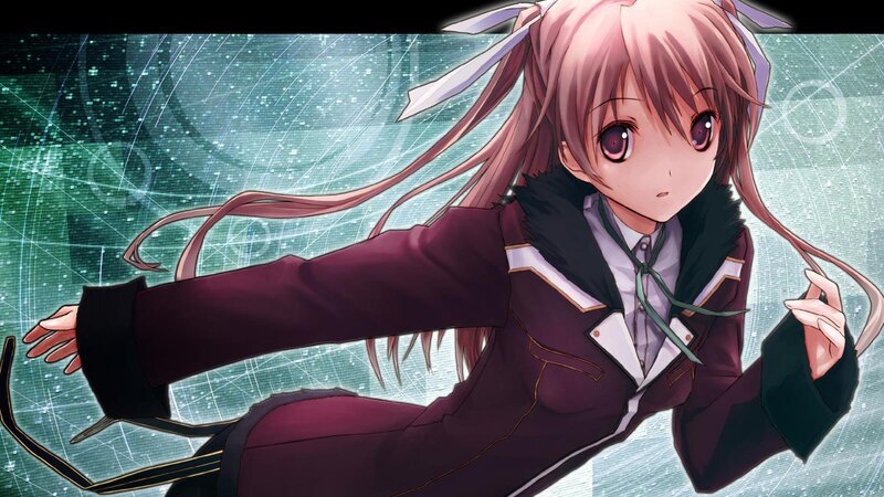 Anime Girl in School Uniform — Purple, Dynamic, School Uniform, Pink Hair