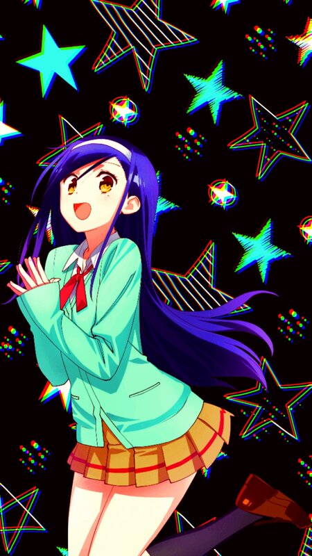 Anime Girl in School Uniform — Purple, Energetic, Night