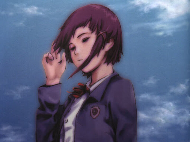 Anime Girl in School Uniform — Purple, Melancholic