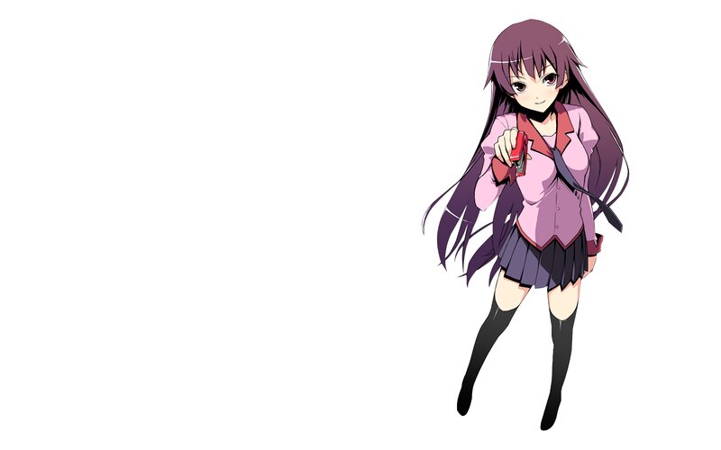 Anime Girl in School Uniform — Purple, Neutral, School Uniform, Stapler