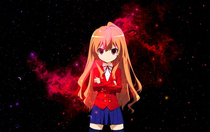 Anime Girl in School Uniform — Red, Dramatic, Night