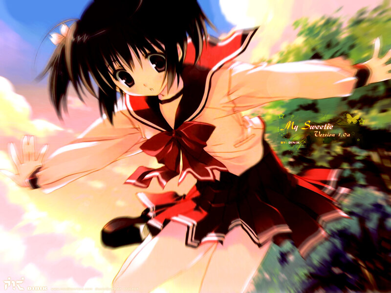 Anime Girl in School Uniform — Red, Dynamic