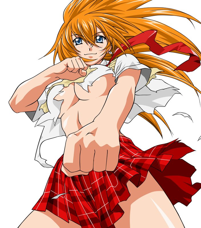 Anime Girl in School Uniform — Red, Energetic, Manga