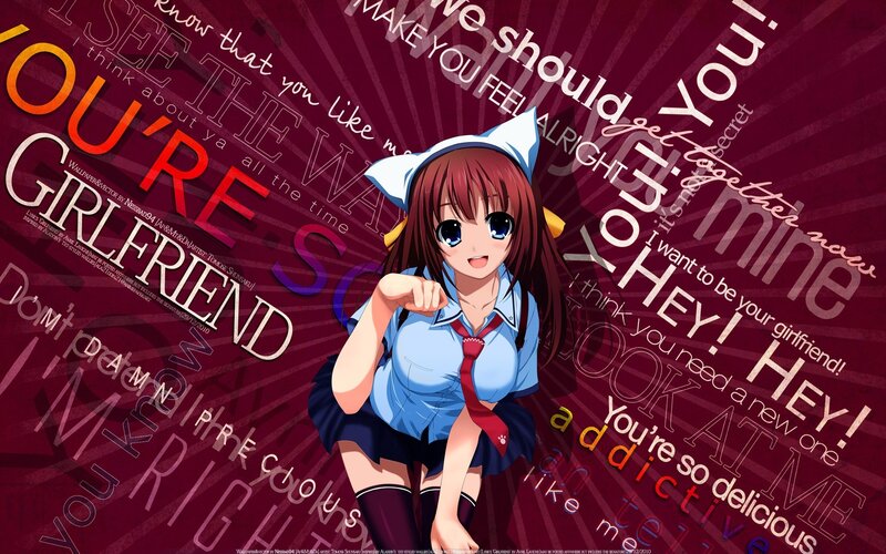 Anime Girl in School Uniform — Red, Energetic