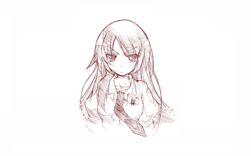 Anime Girl in School Uniform — Red, Neutral, Manga, School Uniform